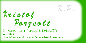 kristof porzsolt business card